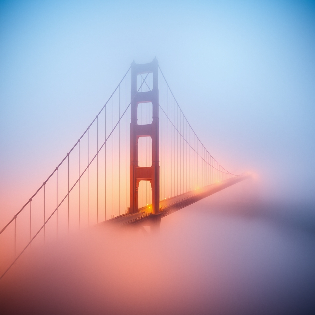 Golden Gate Bridge in a Dreamlike Fog - Image