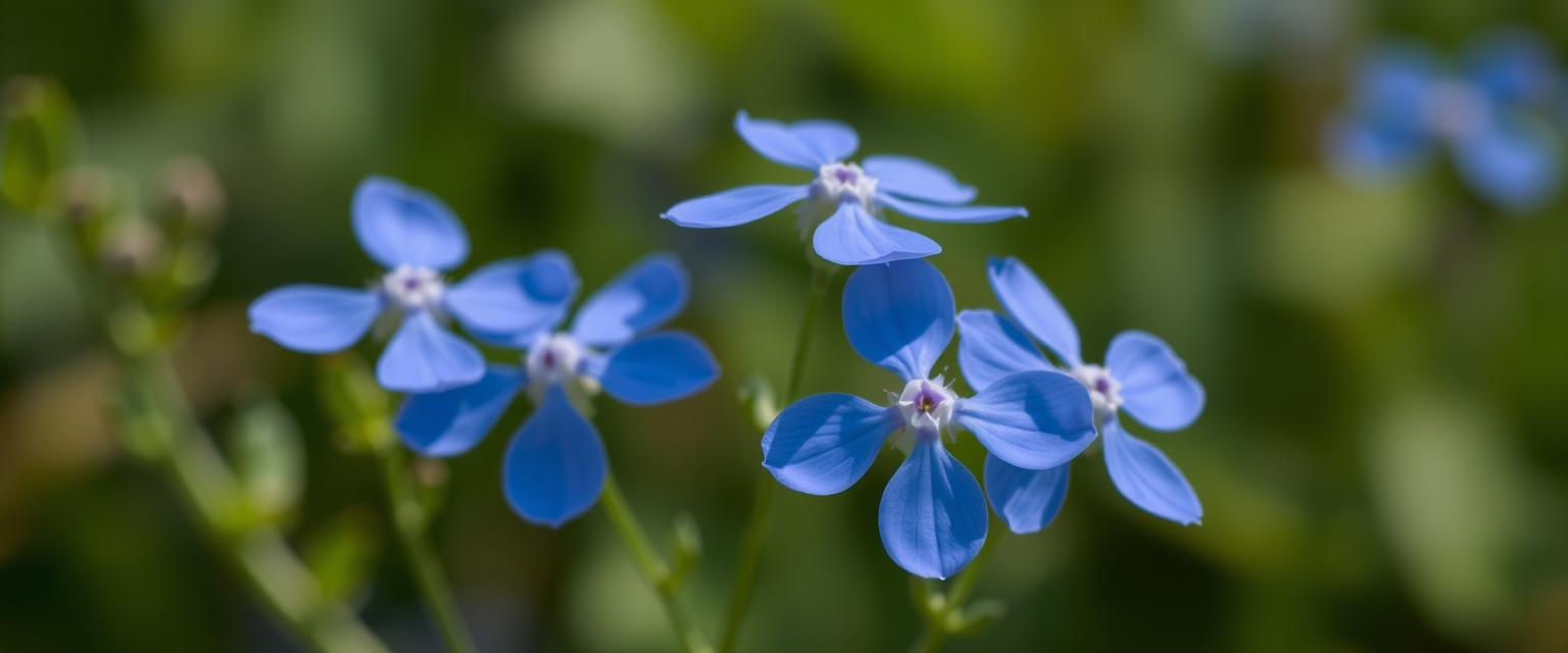 Blue Flowers with Blurred Background - Image