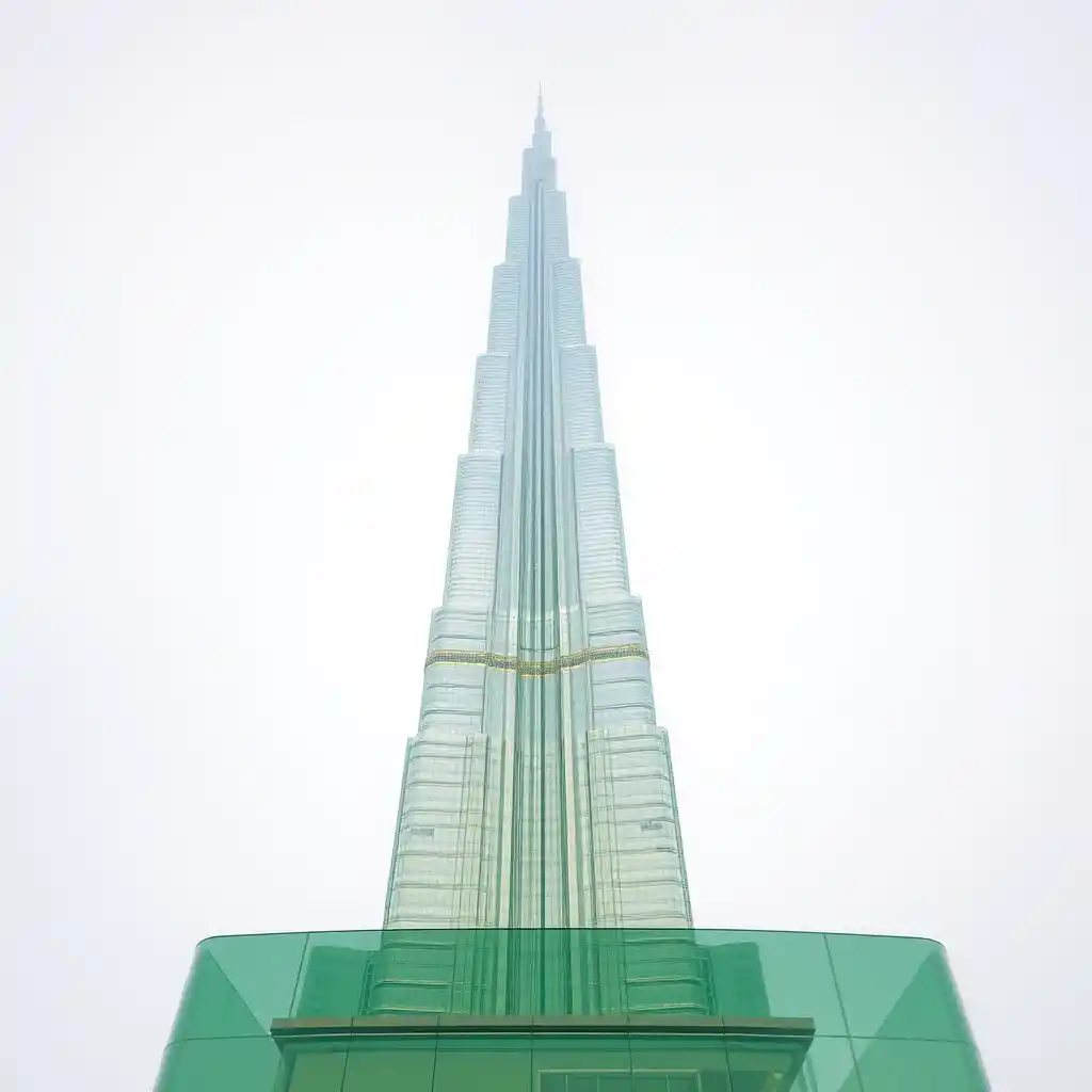 Burj Khalifa made out of transparent glass. - Image