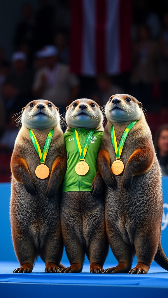 3 otters receive medal at awards ceremony in Olympic