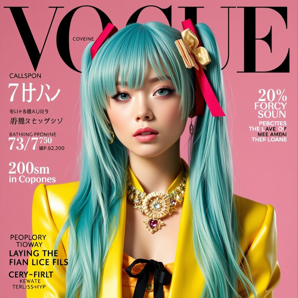 Hatsune Miku on the cover of Vogue - Image