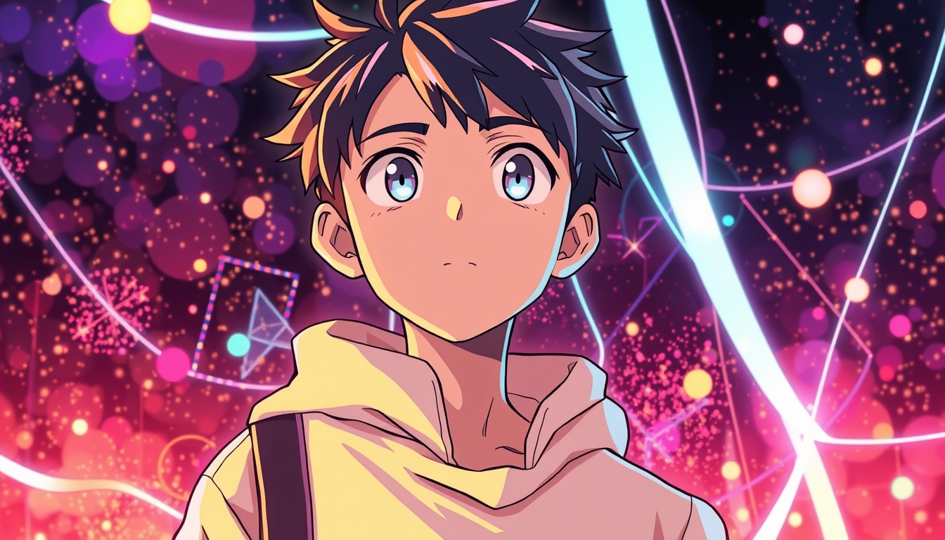 boy, smart and cool, anime, abstract background, 32K UHD, high detailed - Image