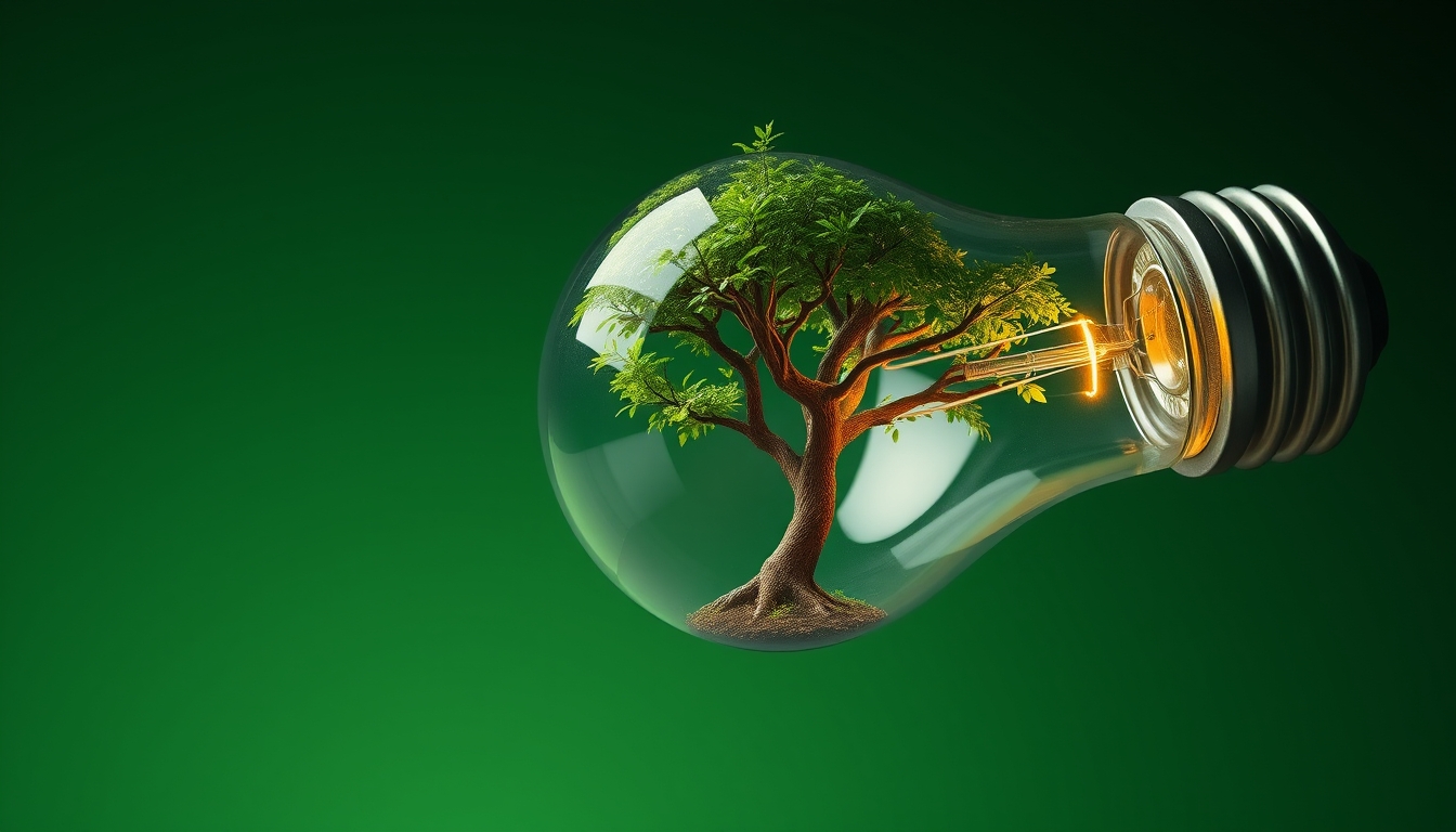 A Tree Inside a Light Bulb as an Emblem of Conservation and Eco-Friendly Technology - Image