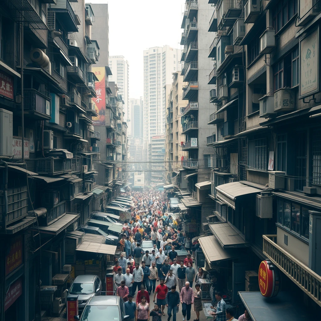 Kowloon Walled City was an extremely densely populated and largely ungoverned enclave of China within the boundaries of Kowloon City, British Hong Kong.