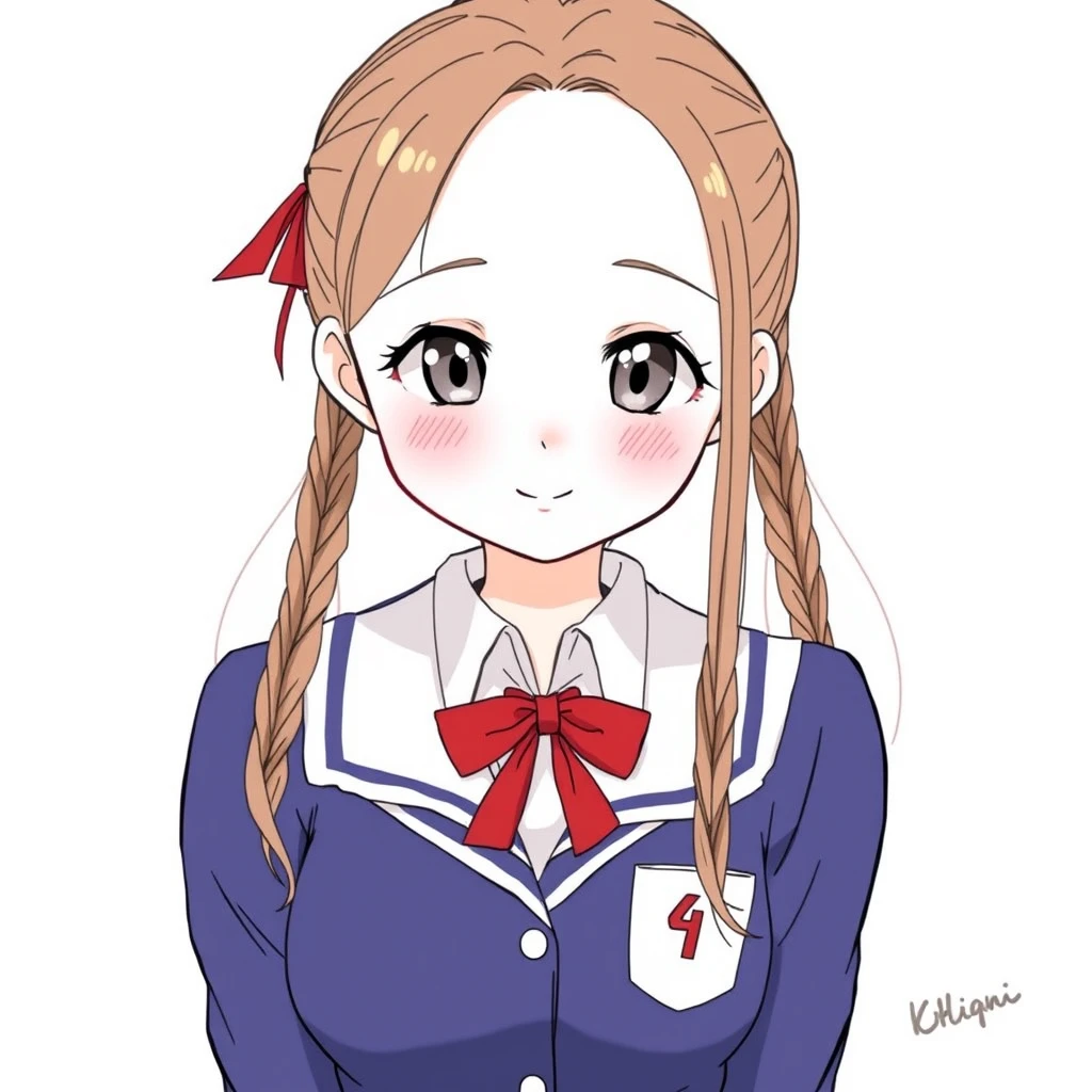 "Draw a really pretty girl in a school uniform."