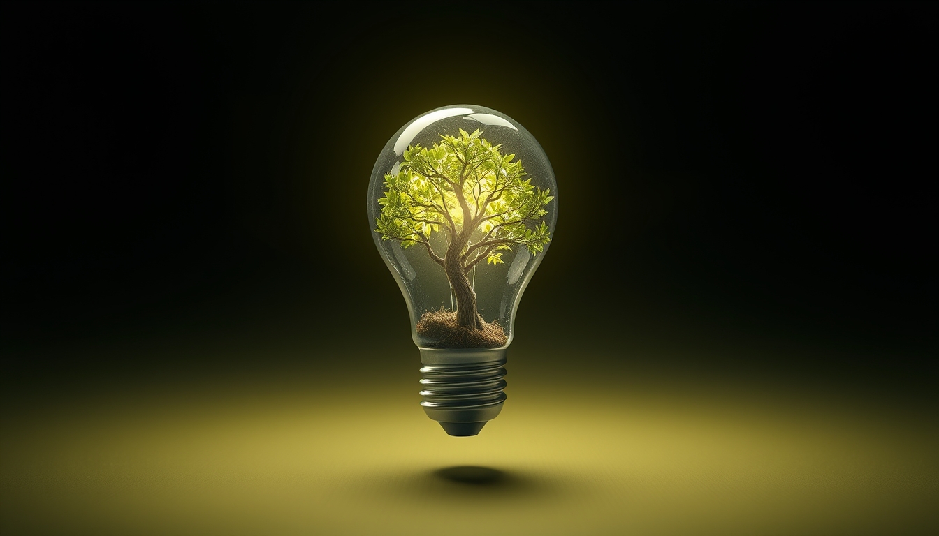 A Tree Inside a Light Bulb as an Emblem of Conservation and Eco-Friendly Technology - Image