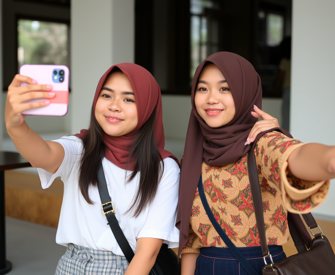 'Indonesian girls are very beautiful, taking selfies in everyday clothes.' - Image