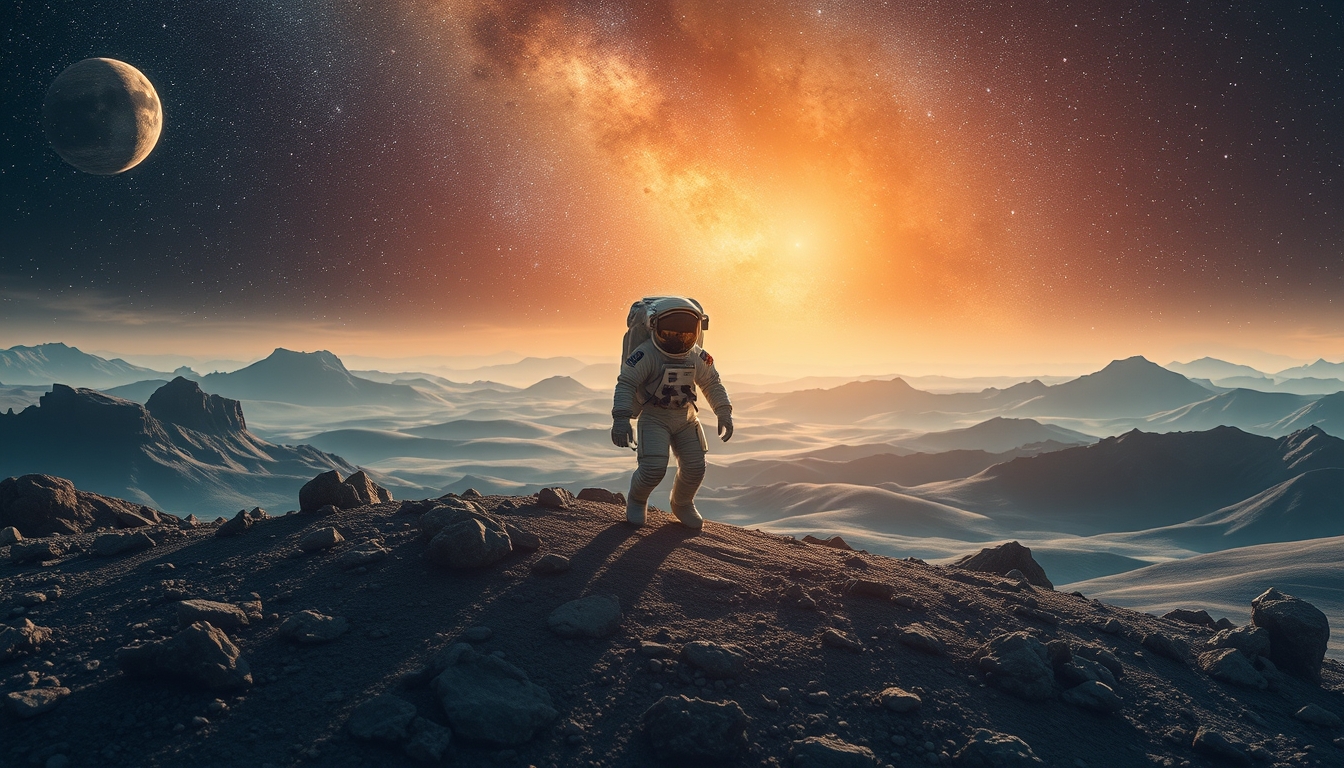 Astronaut in Cosmic Landscape