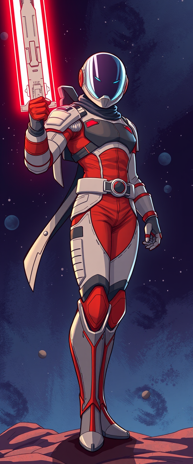 Fighter Space Man, full body, illustration art style.