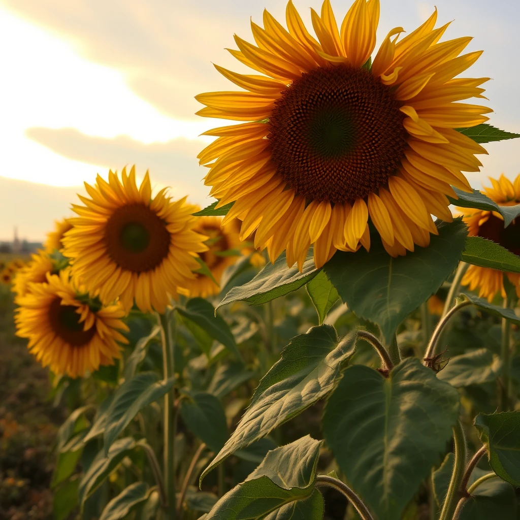 An autumn fairy tale, sunflowers. - Image