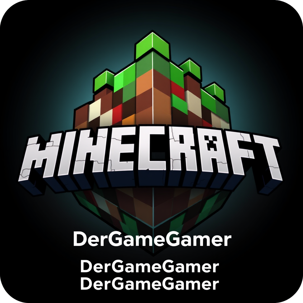 A Minecraft logo, 3D, epic, with the text: "DerGameGamer." - Image