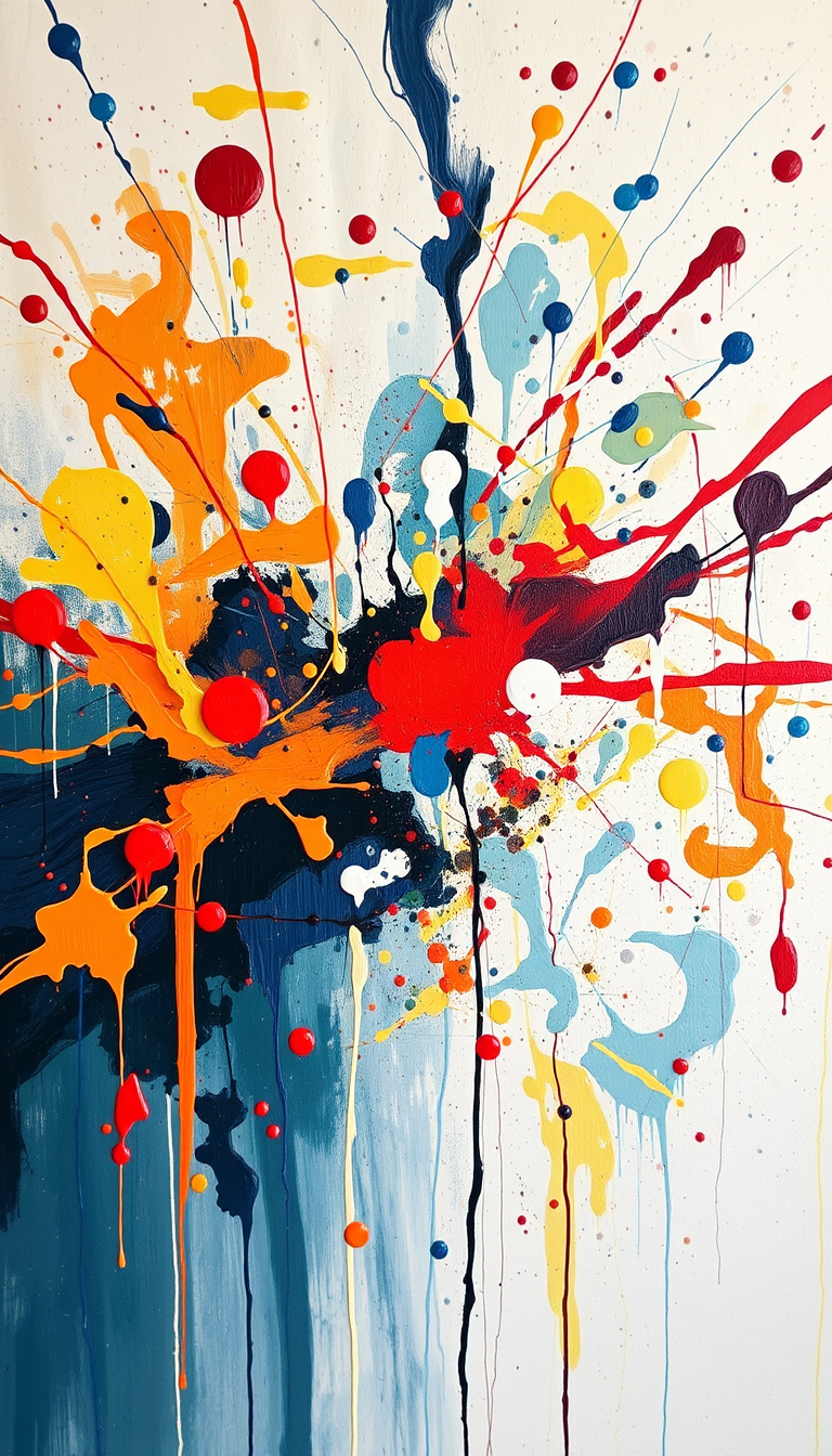 "Abstract oil painting splashed on the canvas." - Image