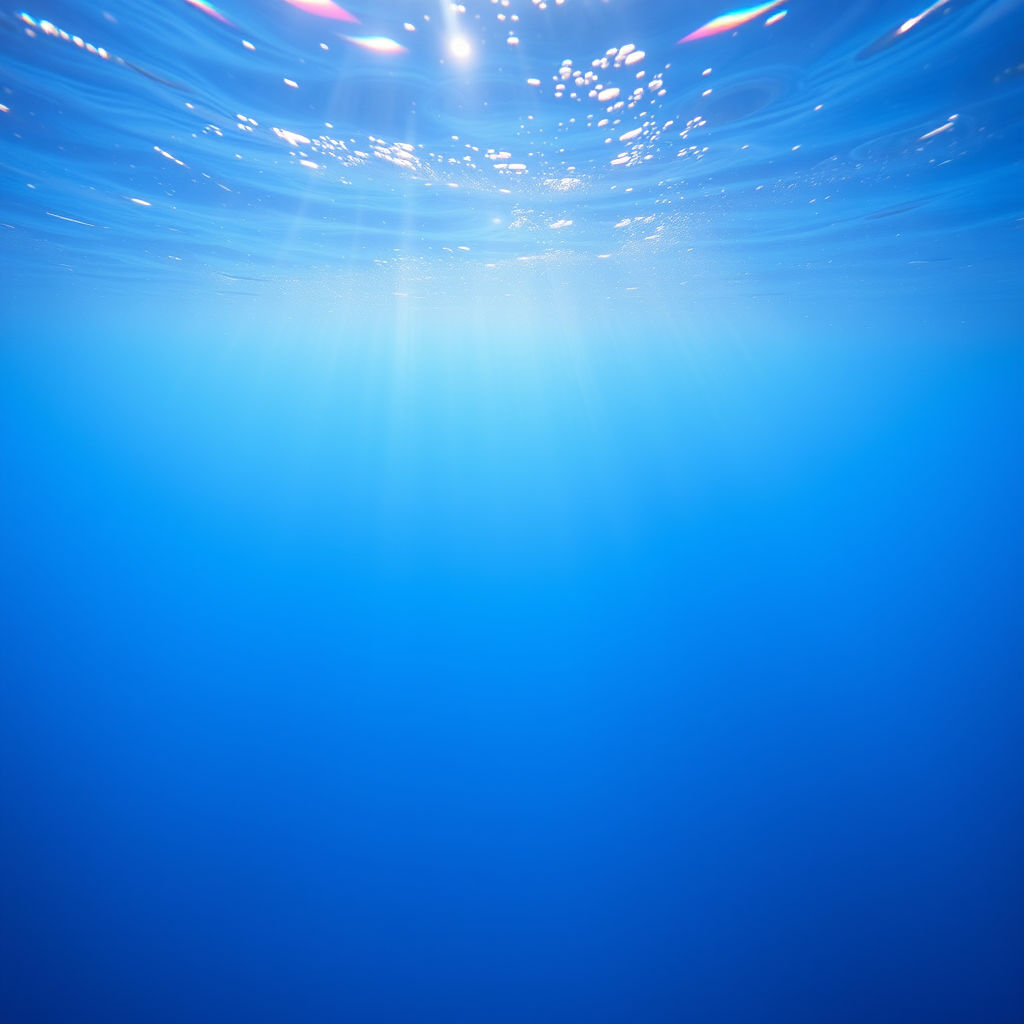 Blue tones, rainbow gradient, light beam, underwater - Image