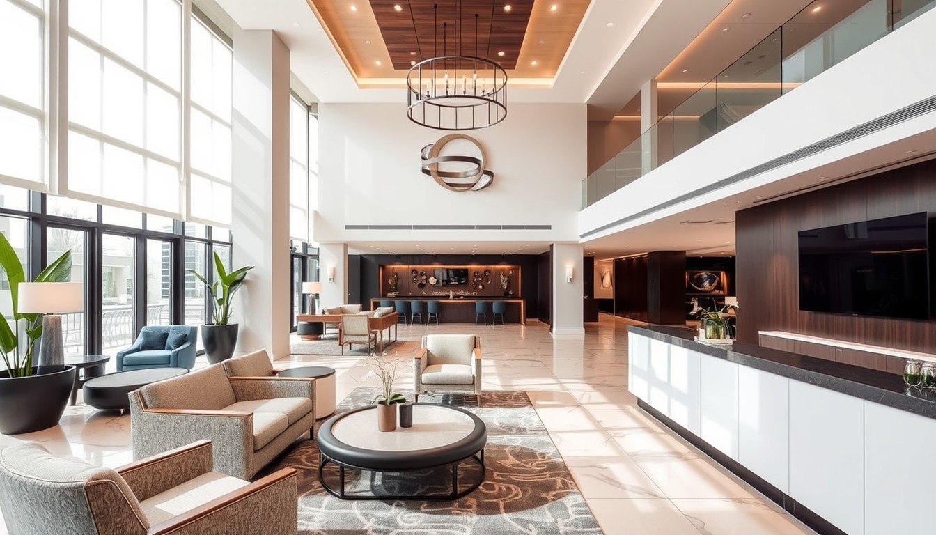 Modern style hotel lobby