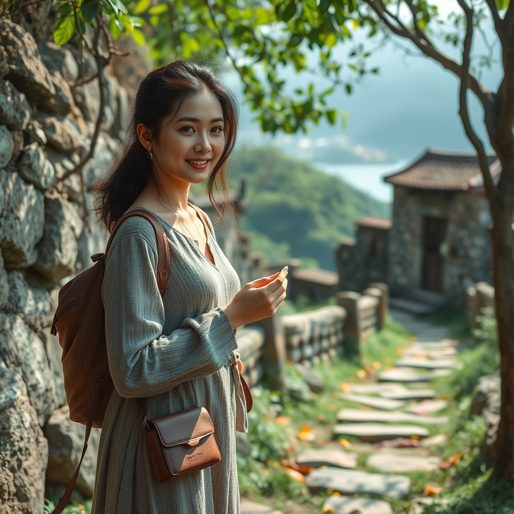 🌳 **Nature and History**: "Woman exploring trails, historical sites, every stone and leaf, stories of Cheung Chau Island, discovery, photorealistic style" - Image