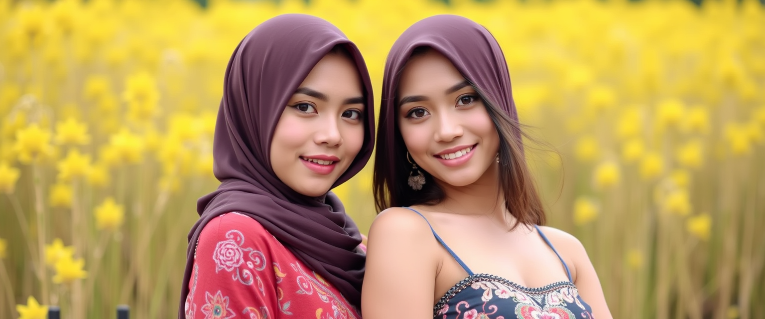 'Indonesian girls are very beautiful in half-body poses.' - Image