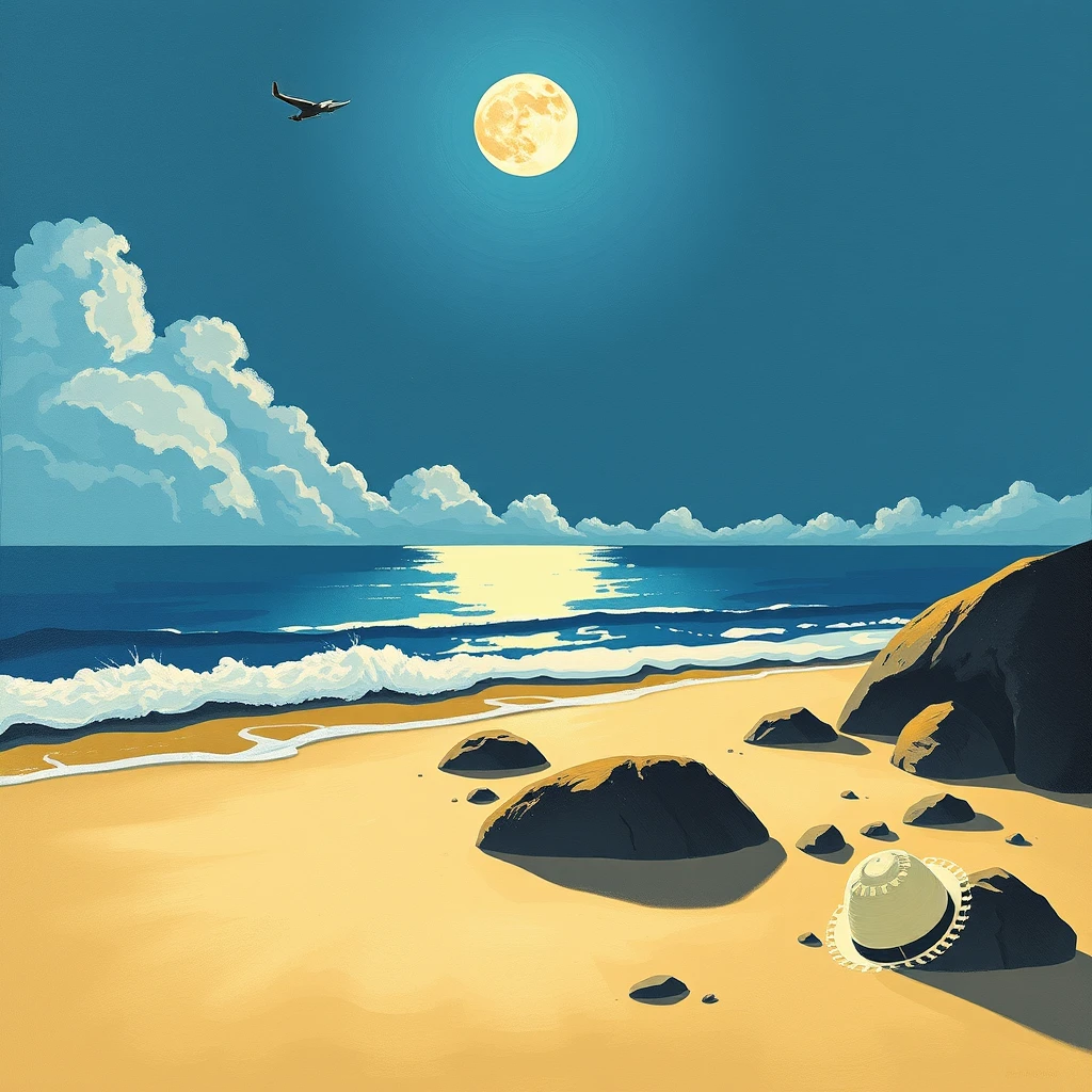 'a beach on the moon' - Image