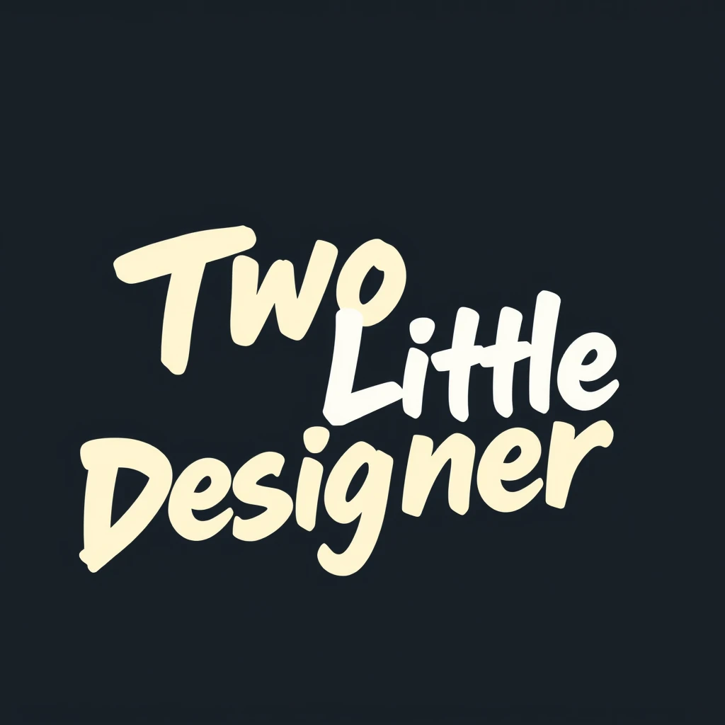 "a minimalist logo of the writing: 'Two Little Designer' in a graffiti style"