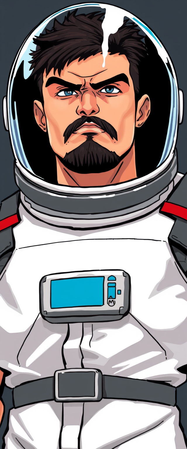 A Fighter Man wearing a space suit from Street Fighter Original art, illustration art style