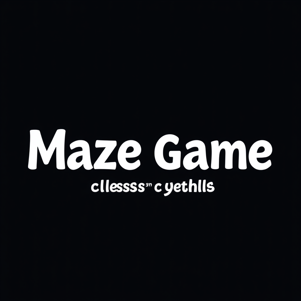 Create a stylized title of the text "Maze game classic fun puzzle" need to have all the text.