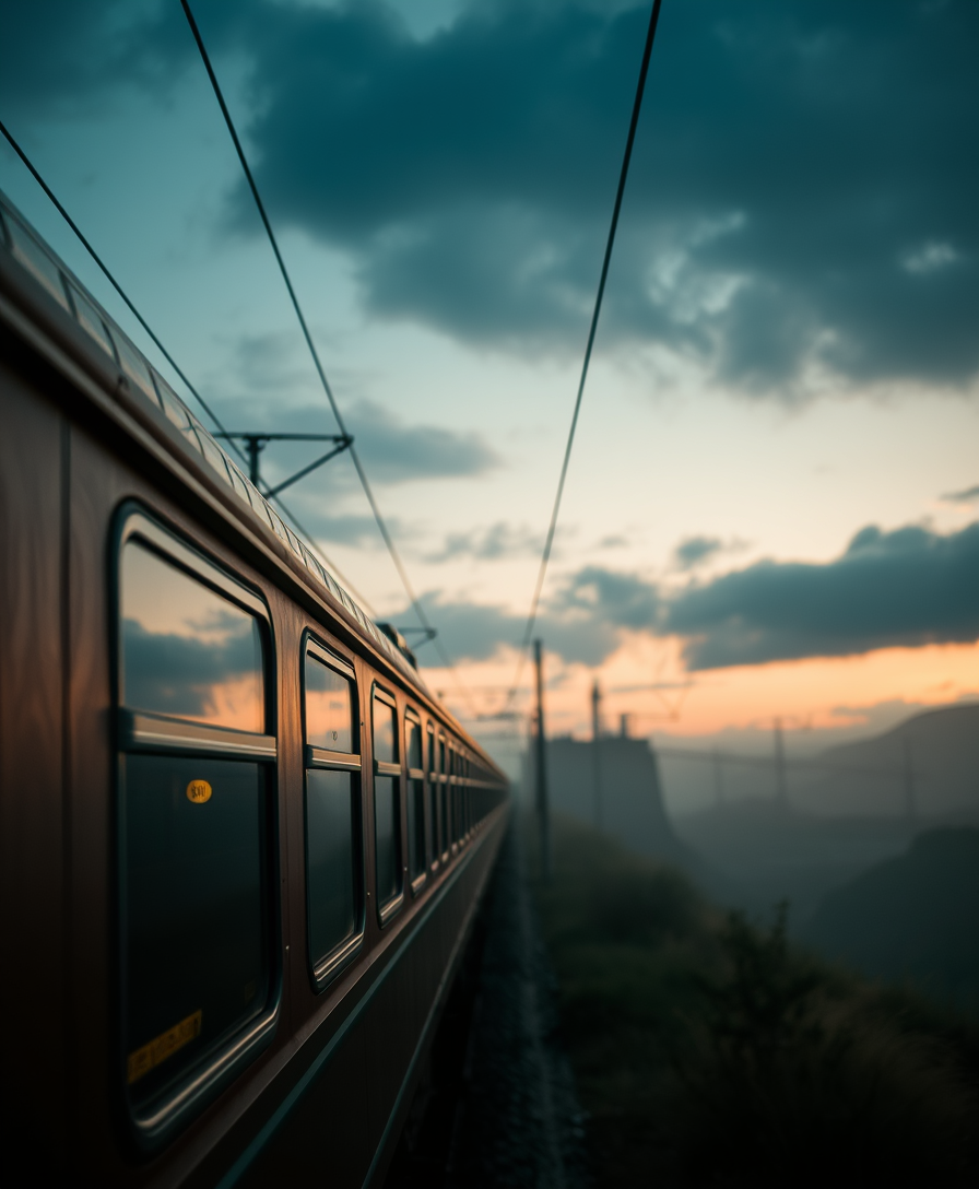 beautiful cinematic view of the train, romantic atmosphere - Image