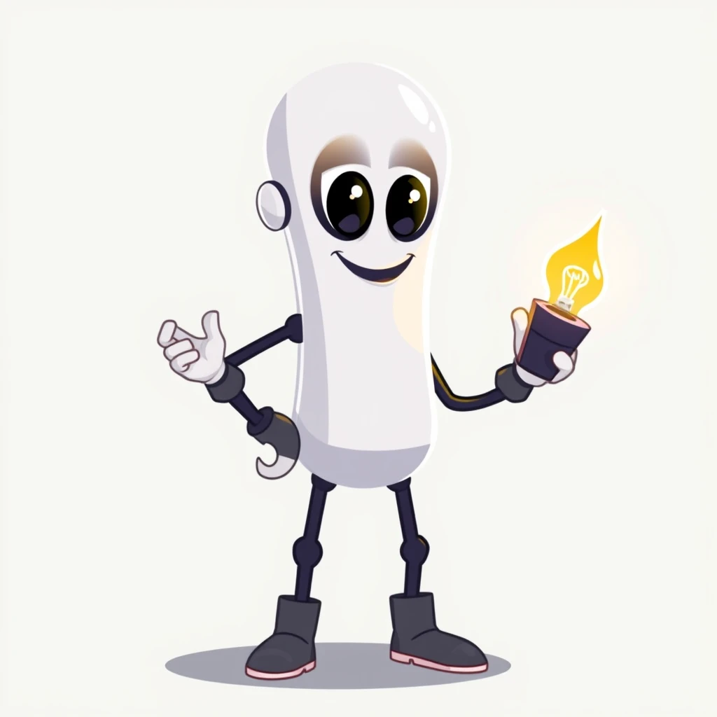 "Create a character for a company that provides solutions for saving electrical energy. Make it in the form of simple shapes, not in human form."