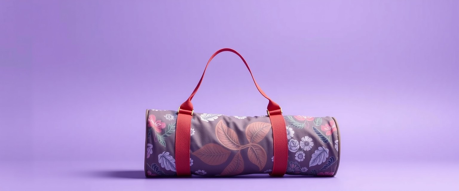 yoga mat bag for women, single color background, low saturation - Image