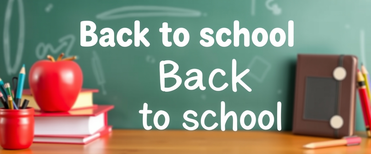 Back to school background, words say "Back to school". - Image