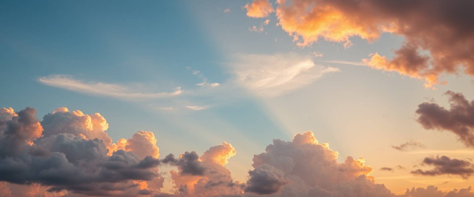 fiery, clouds, high quality, photorealistic, sky, serene