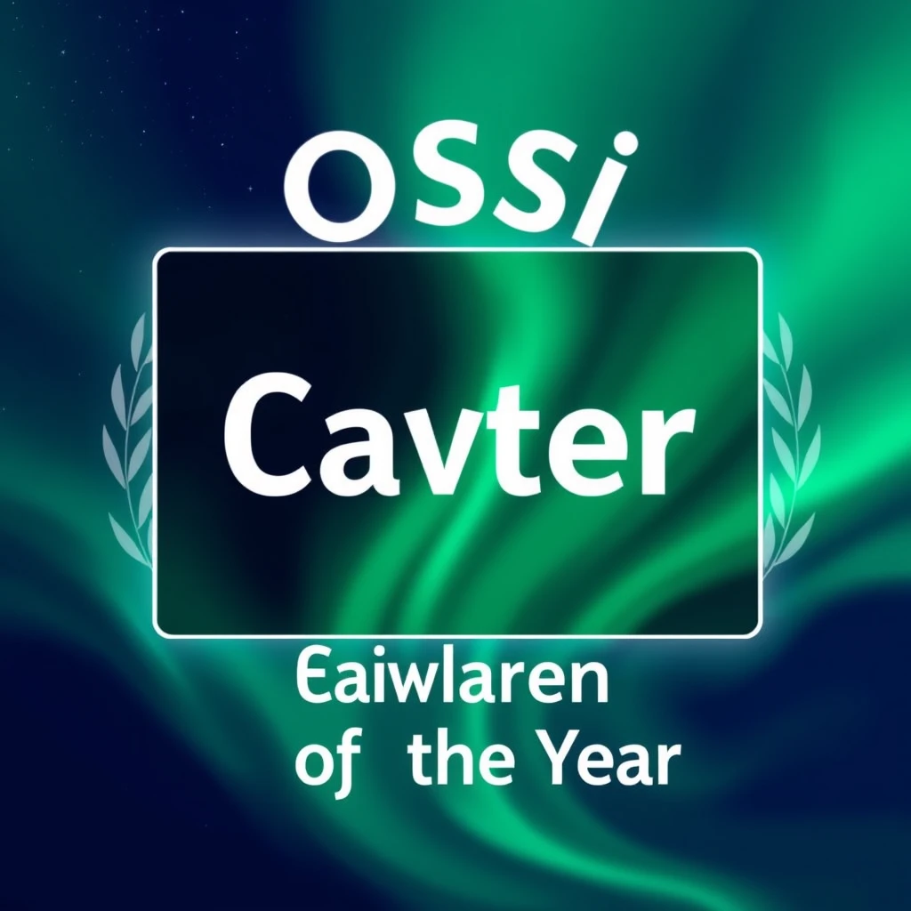 Create Microsoft Copilot themed background image with readable text Ossi: Farter of the Year