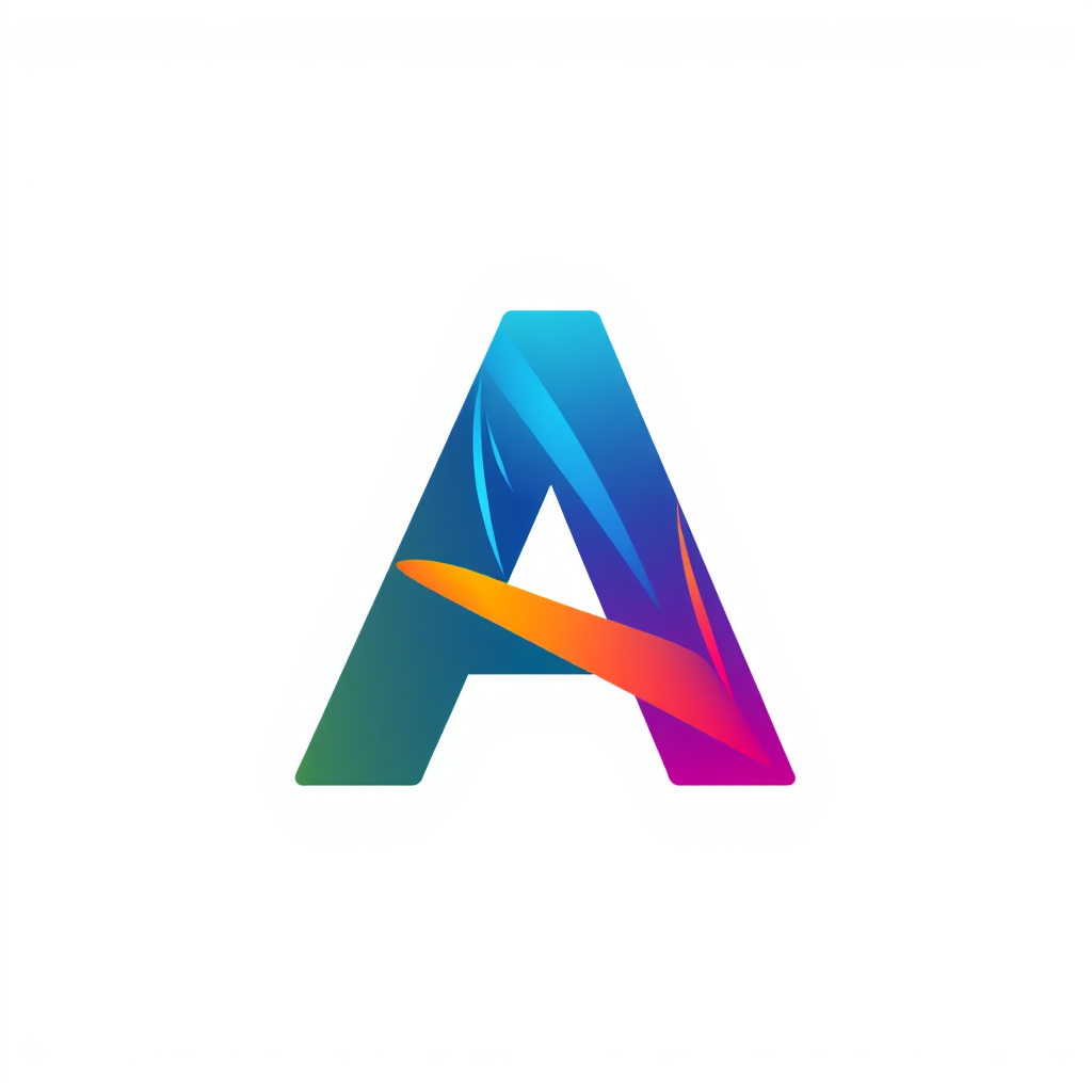 A logo with letter A palette rgb(20,147,220) and rgb(76,212,244) has IT abstract expression with background-free.