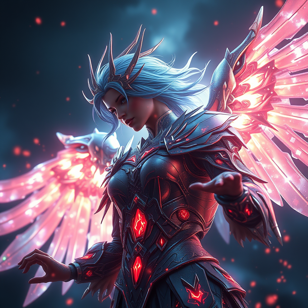 Angel, glitch effect, glowing, dynamic lighting, hyper-detailed, photorealistic, 8k resolution, suehiro manuo, fantasy, detailed background, dynamic composition, masterpiece, dynamic lighting, ultra detailed macro.