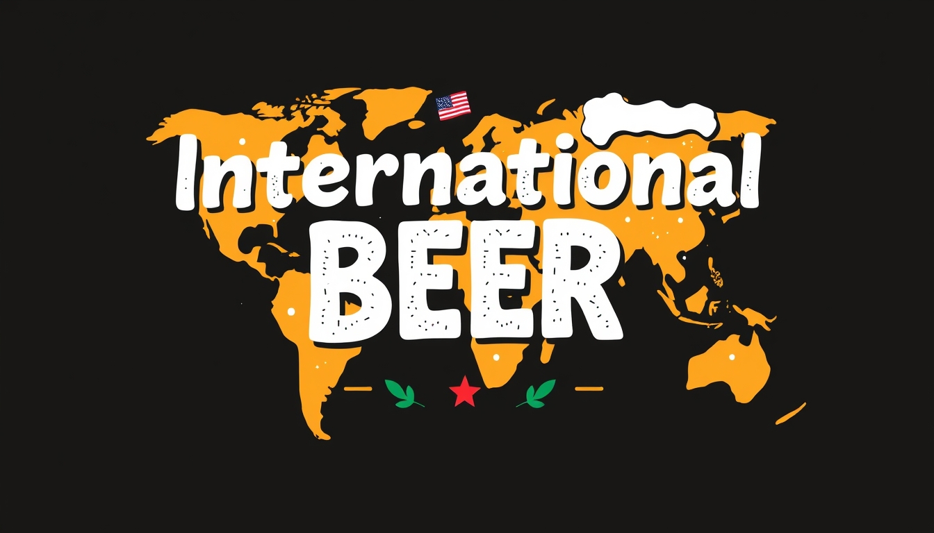 International beer-themed graphic design, vibrant and fun.