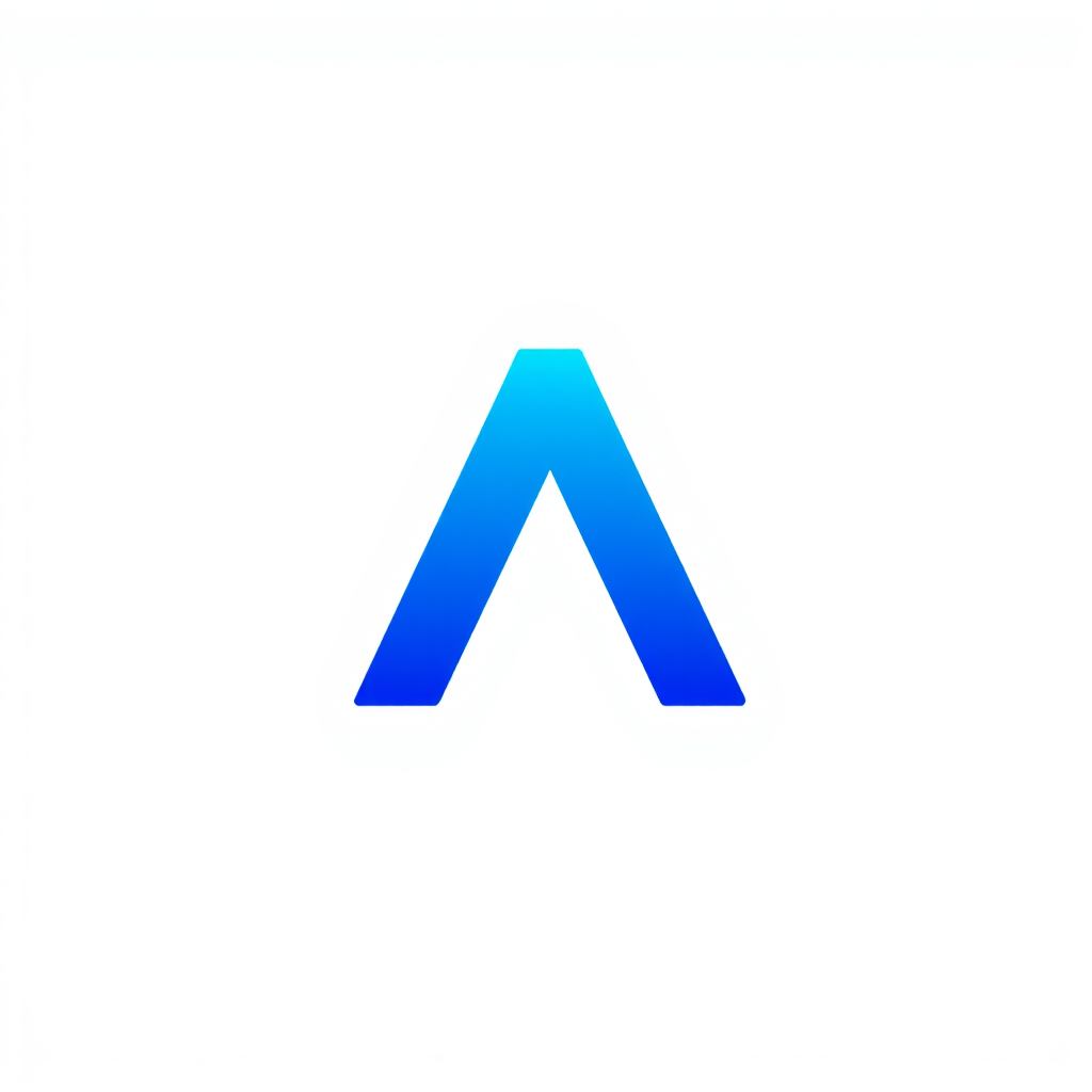 A logo with a blue letter A has an IT nuance; make it PNG with a transparent background. - Image