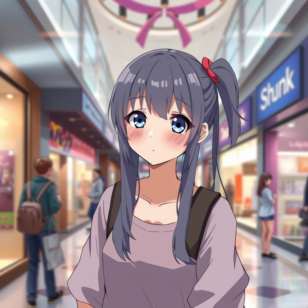 Anime girl in the mall