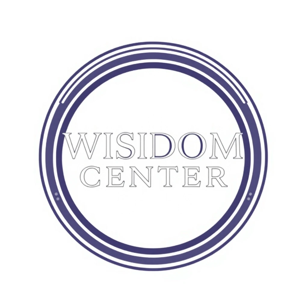 art logo, letter "WISDOM CENTER", simple and clear - Image