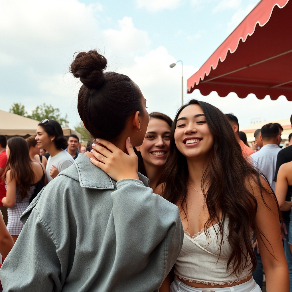 'a hand grab neck lisa fan meet' - Image