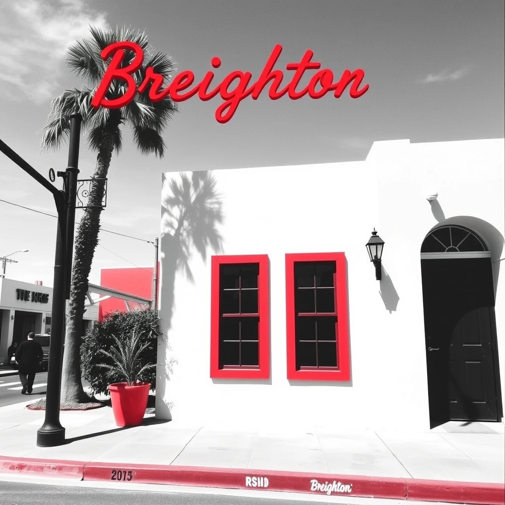 The Breighton on Paseo, red and black theme, art district