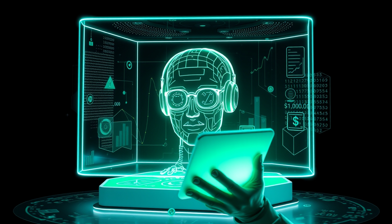 Holographic financial advisor, symbolizing AI-driven personal finance. - Image