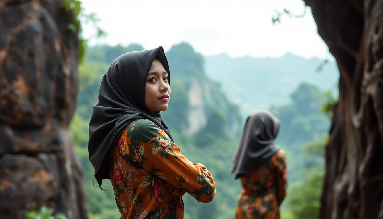 'Indonesian girls are very beautiful in half-body poses.' - Image