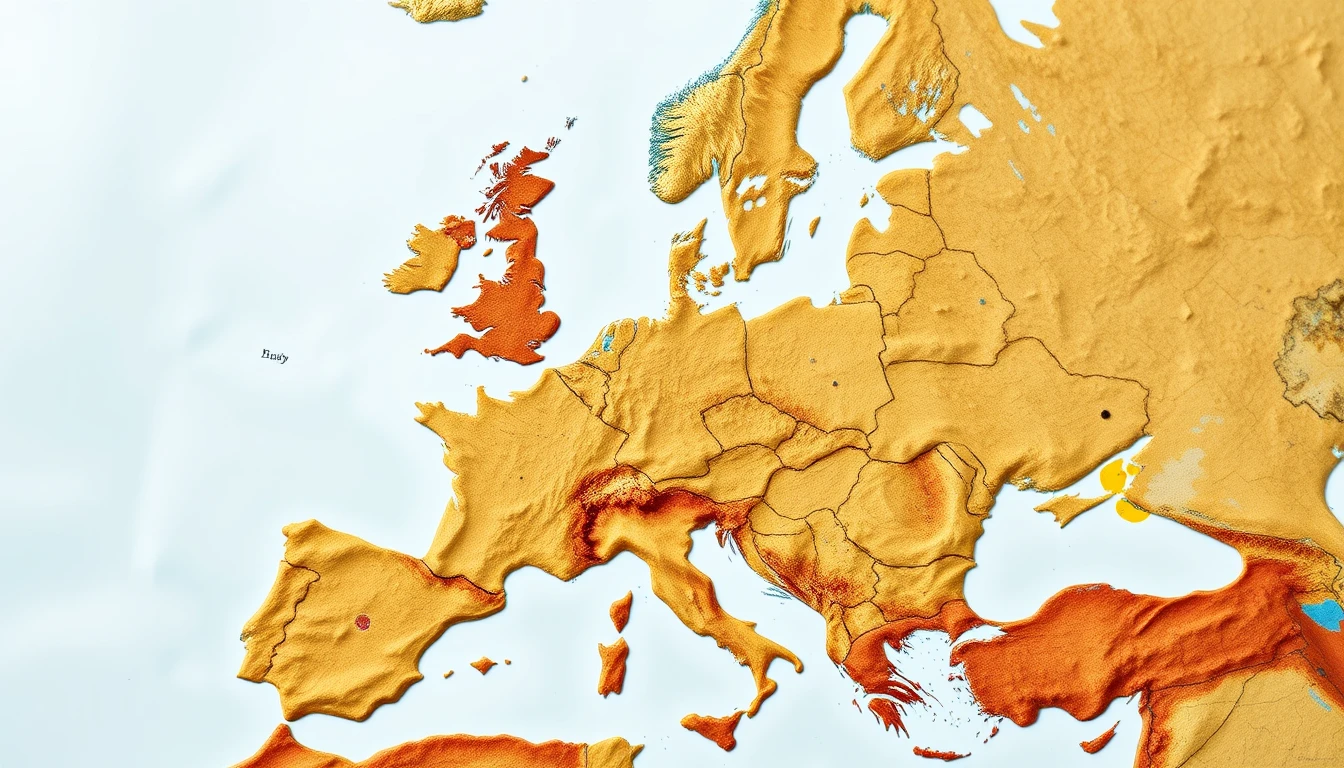 hero background photo of the map of Europe - Image