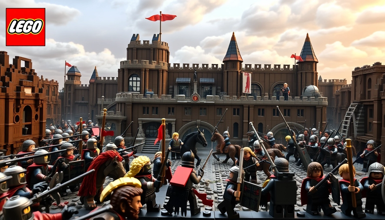 "LEGO Lord of the Rings Helm's Deep Siege Diorama

Extra-large size with over 100,000 LEGO blocks

The scene of cavalry charging into the orc troops."