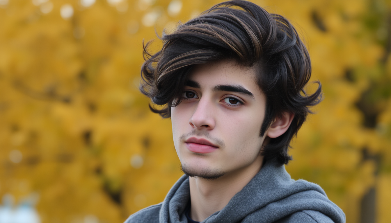 Handsome teenager from Iran with great hair. - Image