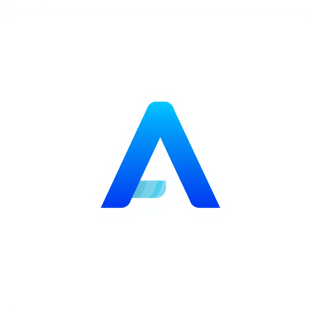 A logo with the letter A in blue has an abstract IT expression with a transparent background. - Image