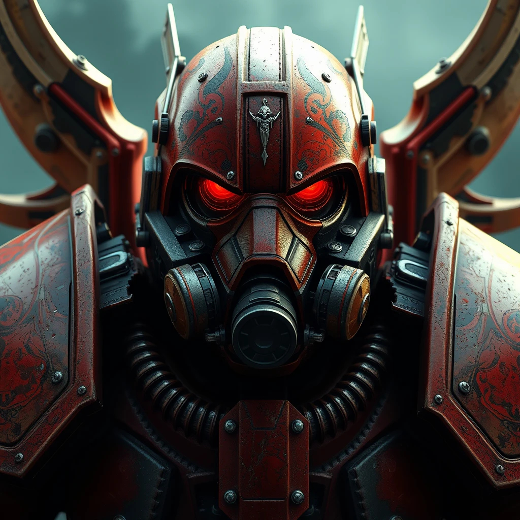 Blood angels space marine, gasmask, warhammer, primarch, perfect anatomy, approaching perfection, dynamic, highly detailed, smooth, sharp focus, trending on artstation, sharp focus, intricate details, highly detailed, mysterious, epic, cinematic, digital art, 4k, OverallDetailXL - Image