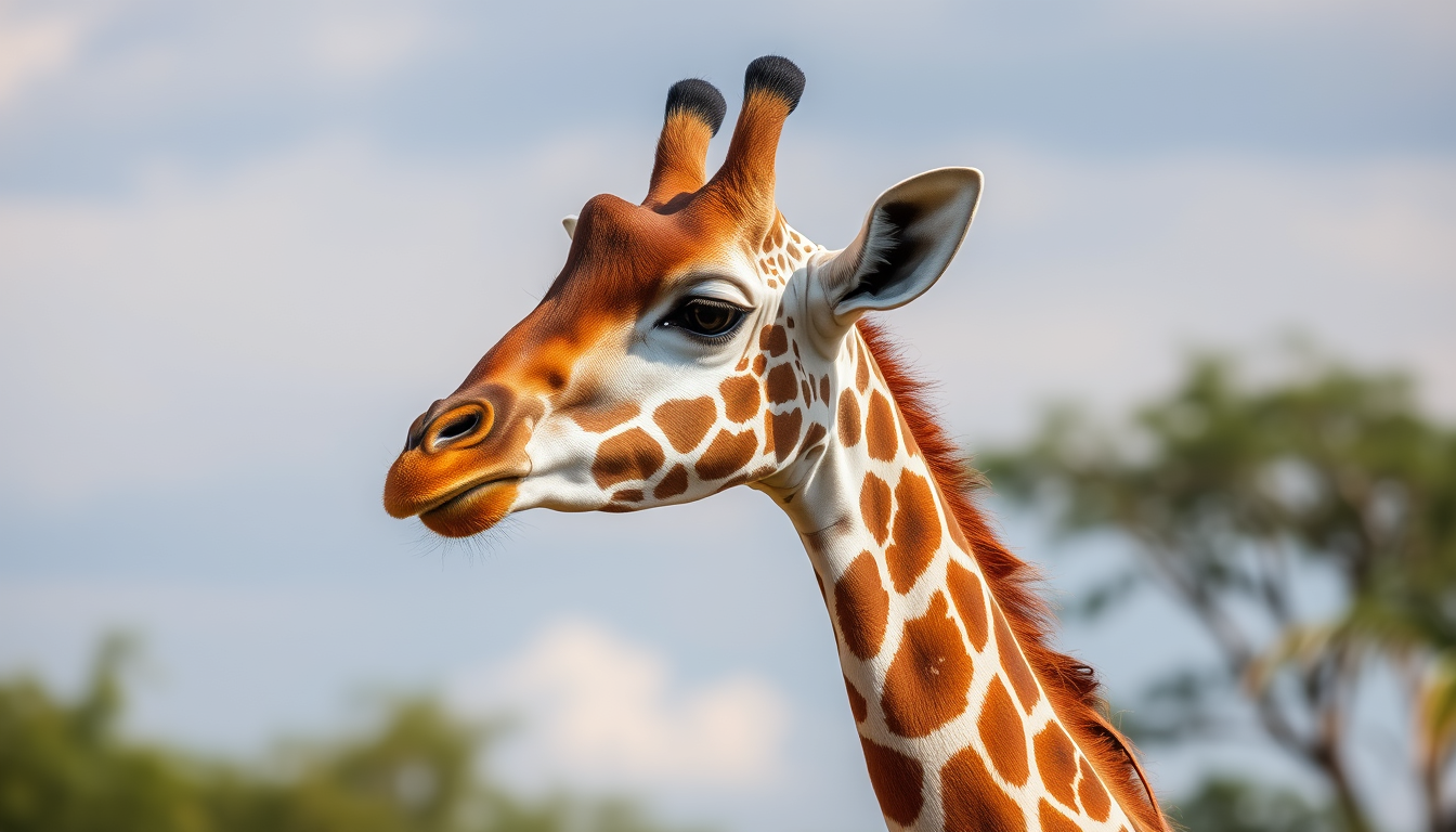 a giraffe with a short neck, photorealistic - Image