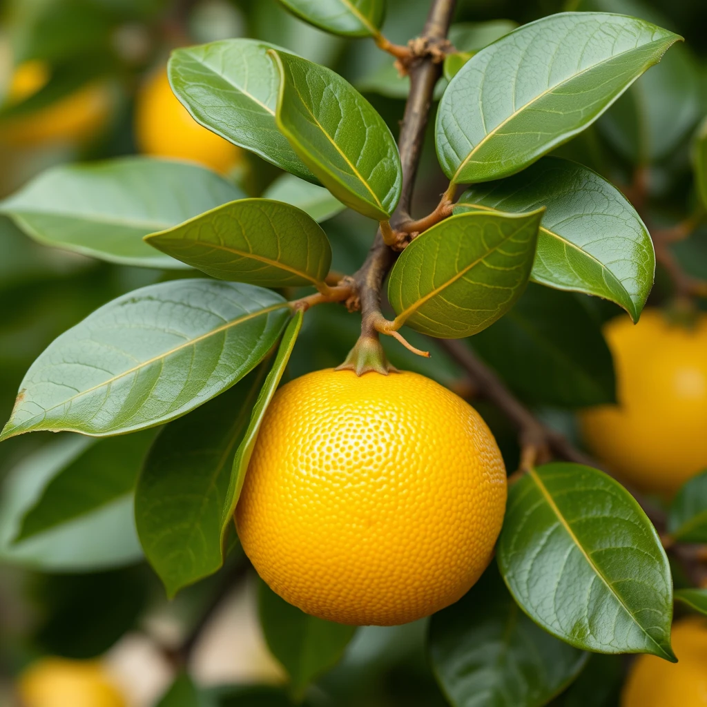 "Create a poster photo of the Italian fruit bergamot."