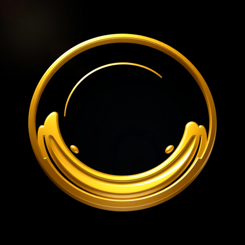 3D rendering of a logo with the letter C, the background color is black, the light comes from the upper left corner, there are golden water ripples around it, the font is bold and simple, the overall appearance is similar to a high-end luxury design in the style of a high-end brand. - Image