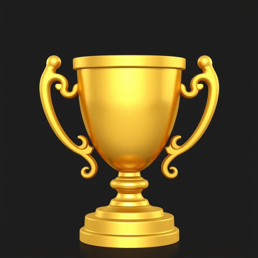 3D, a trophy icon, gold color, in the style of ZBrush.