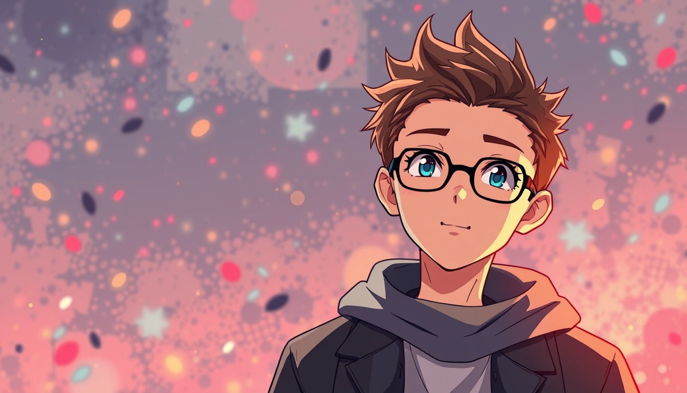 boy, smart and cool, anime, abstract background, 32K UHD, high detailed